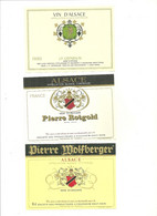 Etiquettes A Vin Lot De 3 Etiquettes Vin D Alsace Rotgold  Grynbaum Wolfberger - Otros & Sin Clasificación
