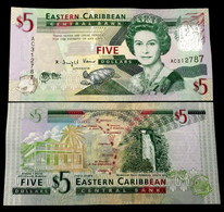 East Caribbean States 5 Dollars 2008 P47 Banknote World Paper Money UNC Currency - Caraïbes Orientales