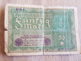 Reichsbankbiljet - 50 Mark - Serie 1 Van 24 Juni 1919 Reichsbanknote - 1000 Mark