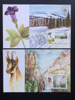 JUGOSLAVIJA 1983 NATURE MAXIMUM CARDS JOEGOSLAVIE JUGOSLAVIA BLOEMEN FLOWERS DIEREN ANIMALS - Cartes-maximum