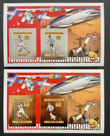 Stamps Sheetlet Gold & Silver Football Worldcup Brasil 2014 Congo Imperf. - 2014 – Brazil