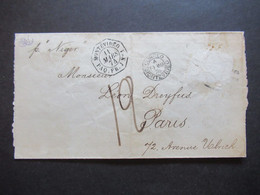 Uruguay Schiffspost 11.3.1874 Per "Niger" Stempel Montevideo Und Correo Montevideo Auslandsbrief Nach Paris - Uruguay