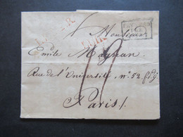 Belgien 11.12.1824 Ra3 Pays Bas Par Givet Liege - Paris Rue Del Universität No 52 Rote Stempel U.A. L1 Luik / Lüttich - 1815-1830 (Periodo Olandese)