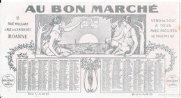 AU BON MARCHÉ - 2 RUE MULSANT & RUE De L'ENTREPOT -  ROANNE  Avec Calendrier JUIL 1924 -JUIN 1925 - M