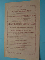 GROOT LIEFDADIG KUNSTFEEST > DE Vrije Antwerpenaren > Feestzaal Katholieke Kring ANTWERPEN ( Zie Scans ) 1923 ! - Programs