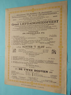 GROOT LIEFDADIGHEIDSFEEST > Fanfare DE Vrije Antwerpenaren > Schouwburg " EL BARDO " ANTWERPEN ( Zie Scans ) 1916 ! - Programmi