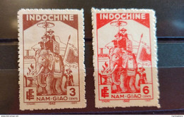 Colonies Françaises -Timbres Neufs* Indochine 1942- N°227 Et 228 - Neufs