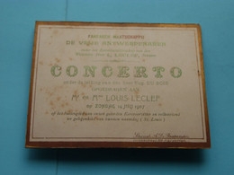 CONCERTO > Fanfare DE Vrije Antwerpenaren > Op Het Buitengoed / Leclef (zie Scans) 1907 ( Steendruk A. De Brabander ) ! - Programmes