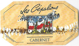 Publicité - Alcool - Vin Vins - Les Cépalions - CABERNET - étiquette - Clos Du Moulin 69220 - Etiquette - Alcohol
