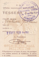 Tessera - P.N.F. Dopolavoro - XVIII - Membership Cards