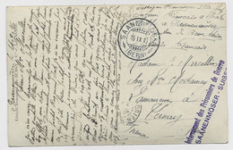HELVETIA SUISSE CARTE PLI GRIFFE VIOLETTE INTERNEMENT DES PRISONNIERS DE GUERRE SAANENMOSER SUISSE 1916 - Postmarks