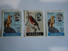 ETHIOPIA  USED  3  STAMPS  BIRDS - Ethiopie