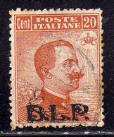 ITALIA REGNO ITALY KINGDOM 1923 BLP CENT. 20c II TIPO USATO USED OBLITERE' FIRMATO SIGNED - Stamps For Advertising Covers (BLP)