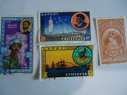 ETHIOPIA  USED  4 STAMPS  LOTS ONE QUEEN MNH - Ethiopie