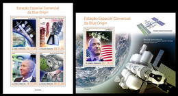 St.Tome&Principe  2021 Commercial Space Station Of Blue Origin. (724) OFFICIAL ISSUE - Africa