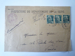 2022 - 1409  Enveloppe REC  Au Départ De PARIS  à Destination De  LA ROCHE-sur-YON  1945   XXX - 1944-45 Maríanne De Dulac