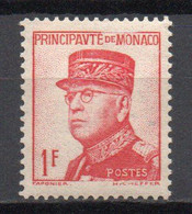 - MONACO N° 163 Neuf ** MNH - 1 F. Rose Carminé Prince Louis II 1937-39 - Cote 41,00 € - - Ungebraucht