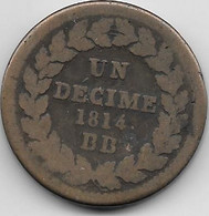 France - 1 Décime 1814 - Point Après 1814 - Other & Unclassified