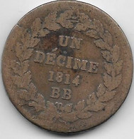 France - 1 Décime 1814 BB - Sans Point - Altri & Non Classificati
