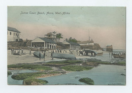 Ghana, Gold Coast, James Town Beach, Accra - Circulated From Angola To Portugal 1907  (2 Scans) - Ghana - Gold Coast