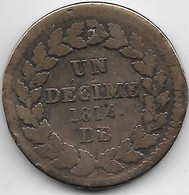 France - 1 Décime 1814 BB - Point Seulement Après 1814 - Other & Unclassified