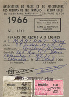 PERMIS DE PÊCHE à 3 Lignes N°1549 - MARIDAT Guy 91966 - Taxe Piscicole - Fédération Nationale Des A.P.P De La S.N.C.F - Fischerei