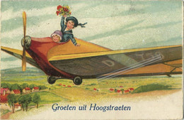 Hoogstraten :  Groeten Uit  (  Geschreven 1934 Met Zegel  )  Vliegtuig - Avion - Hoogstraten