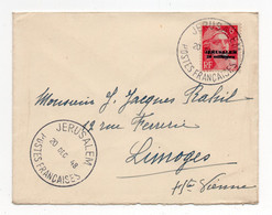 !!! N°3, MARIANNE DE GANDON DE JERUSALEM SEUL SUR LETTRE PETIT FORMAT DE1948 POUR LIMOGES. SUPERBE - Cartas & Documentos