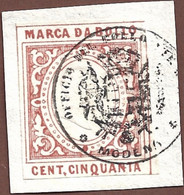 MARCA DA BOLLO  1863 TESTA IN RILIEVO  CON SPLENDIDO TIMBRO - Fiscale Zegels