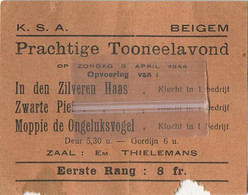 Beigem - Beyghem : DOC   Prachtige Toneelavond  1944   (  9 X 7 Cm ) - Grimbergen