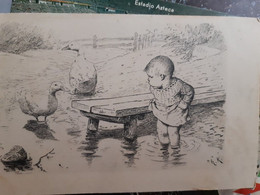 Enfant Avec Canards H.Kaulbach - Kaulbach, Hermann