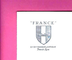 VOUS AUSSI ECRIVEZ SUR DU PAPIER BLANC AU LOGO DU Paquebot  "FRANCE " French Line Feuille Av. Filigrane Guerimand Voiron - Advertising