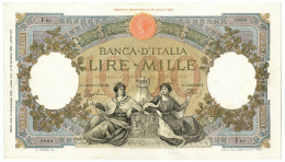 1000 LIRE CAPRANESI REPUBBLICHE MARINARE REGINE FASCIO ROMA 19/12/1940 BB/SPL - Regno D'Italia – Other