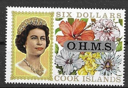 Cook Mnh ** 1975 40 Euros For 10% Flower Official Stamp - Cook