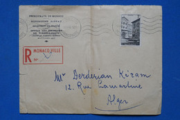 N29 MONACO BELLE LETTRE MINISTERE ETAT RECOM.1946 POUR  ALGER ALGERIE +  ARCH.  DERDERIAN+  AFFRANCH. PLAISANT - Briefe U. Dokumente