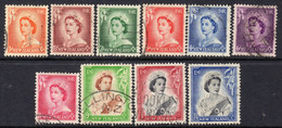 New Zealand 1953-9 Definitives Part Set Of 10 To 1/6d, Used, SG 724/33 (A) - Usati