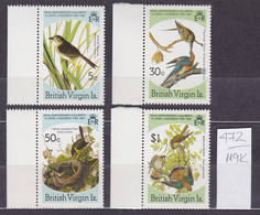 119K472 / British Virgin Islands 1985 Michel Nr. 533-536 MNH (**) Bird Seaside Sparrow Passenger Pigeon American Kestrel - Iles Vièrges Britanniques