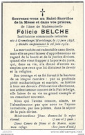 GRUMELANGE ..-- Mademoiselle Félicie BELCHE , Née En 1893 , Décédée En 1952 . Institutrice Communale Retraitée . - Martelange