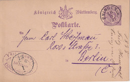 WÜRTTEMBERG 1888  ENTIER POSTAL/GANZSACHE/POSTAL STATIONERY CARTE DE ENINGEN - Stamped Stationery