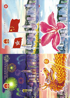 Hong Kong 1999 50° Ann. Della Rep.Popolare Cinese, 4 Cartoline Postali Nuove - Enteros Postales