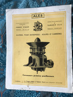 NOTICE TECHNIQUE- CONCASSEUR GIRATOIRE GRAVILLONNEUR- FORGES D'ALÈS, USINE DE TAMARIS (30) VERS 1950 - Travaux Publics