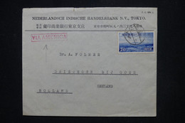 JAPON - Enveloppe Commerciale De Tokyo Pour Les Pays Bas Par Voie Américaine - L 118190 - Briefe U. Dokumente