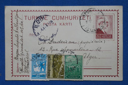 N29 TURQUIE  BELLE CARTE   1946 ISTANBUL POUR ALGER ALGERIE  ++ ARCH.  DERDERIAN++  AFFR. PLAISANT - Covers & Documents