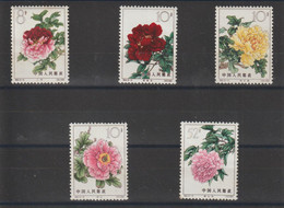 Chine China 1964 Fleurs Pivoines 1557,1559, 1562, 1563 Et 1566, 5 Val. ** MNH - Ungebraucht
