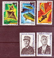 Afars Et Issas 372/376 Poissons Et De Gaulle Oblitérés Used Cote 21 - Used Stamps