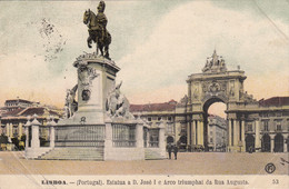 Portugal - Lisboa - Estatua A D. José I E Arco Trimphal D Rua Augusta - Statue équestre - Lisboa
