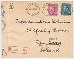 Registerd / Censored Cover Kalmthout Belgium - Den Haag The Netherlands 1941 - WWII - Cartas