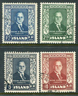 ICELAND 1952  Death Of  Björnsson Set  Used.  Michel 281-84 - Used Stamps