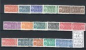 Italia / Italy 1955-81  -- Pacchi In Concessione --  Fil.stella Serie Incompleta  --- Incomplete  Set /** MNH / VF - Consigned Parcels