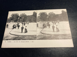 Paris RARE Carte Postale Stéréo Un Coin Des Champs Élysées - Cartoline Stereoscopiche